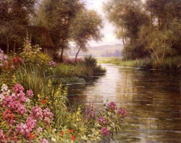  Aston Obras - Fleur au bord de la riviere paisaje Louis Aston Knight arroyo